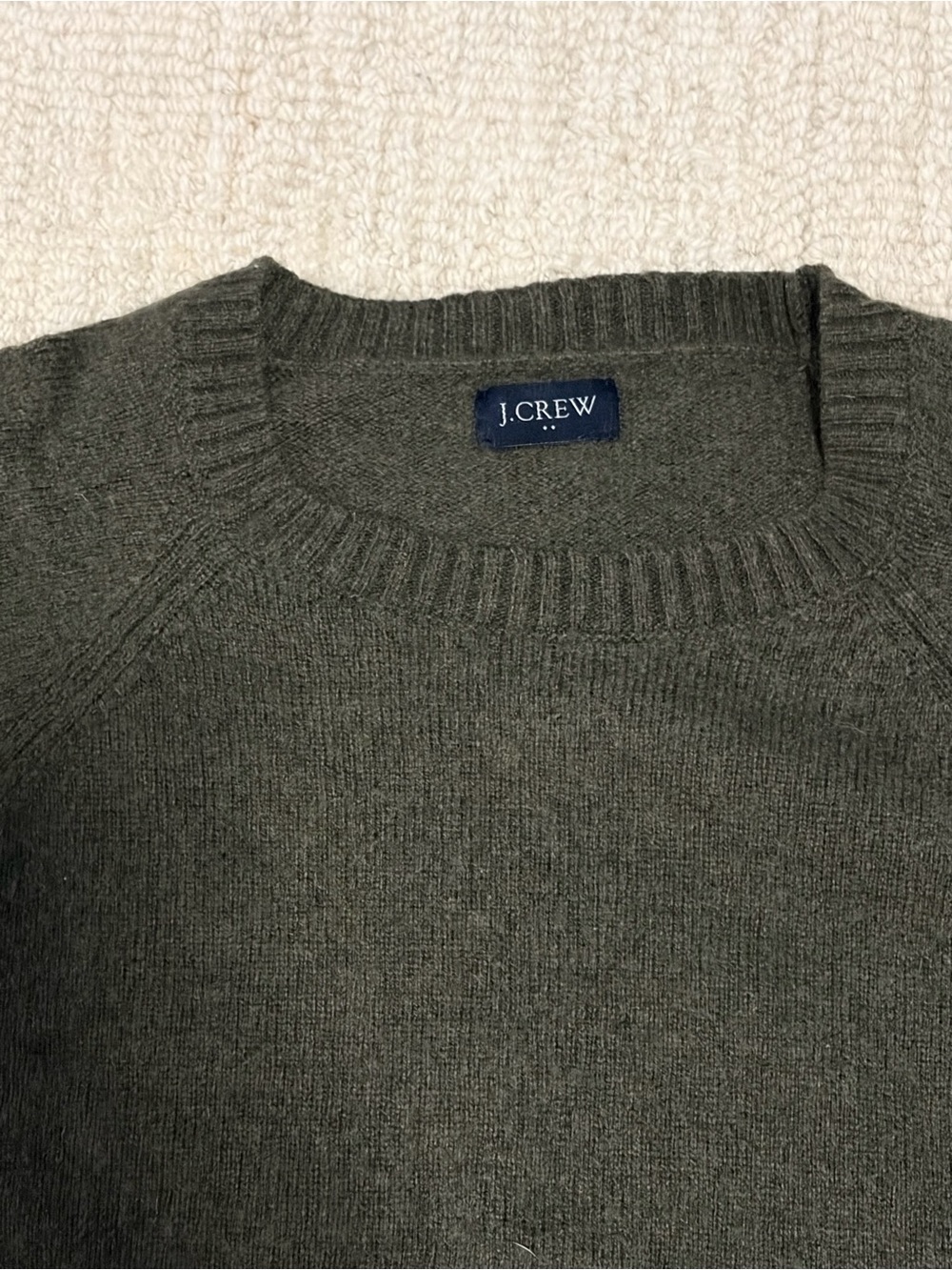 J. Crew Factory Men's Crewneck Sweater in Olive